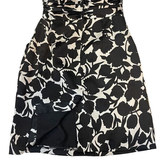 DAVID’S BRIDAL Strapless Black & White Floral Cocktail Dress - Picture 5 of 9